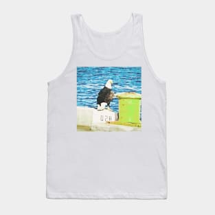 Bald Eagle sitting On Pier In Cape Canaveral, FL Tank Top